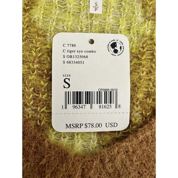 Free People Vest Sweater Women Size S Checkered Preppy top - Picture 9 of 15